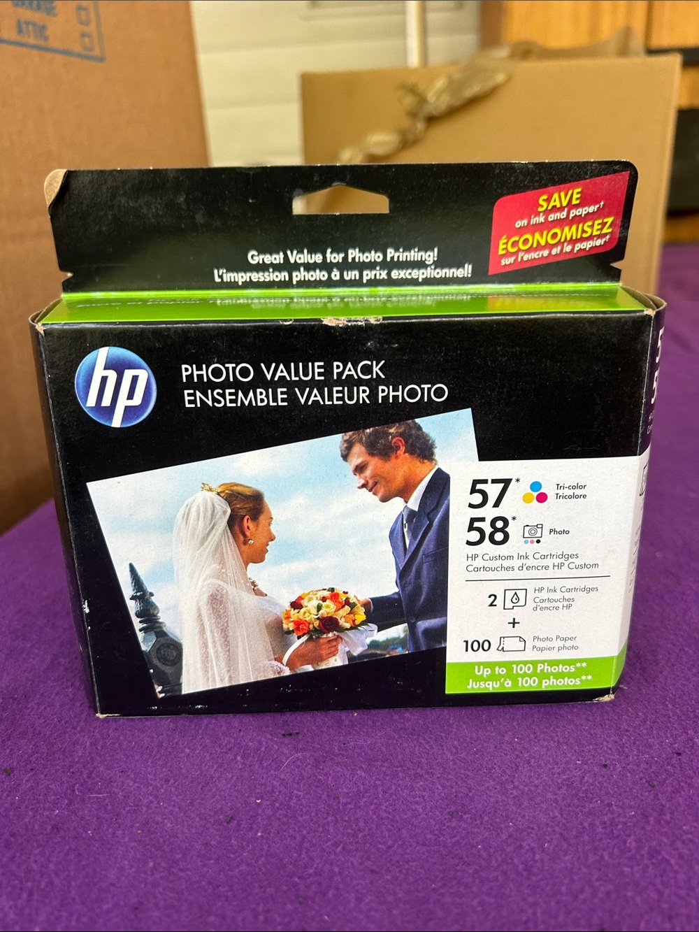 HP Photo Value Pack Black White and Green Accents. Expired